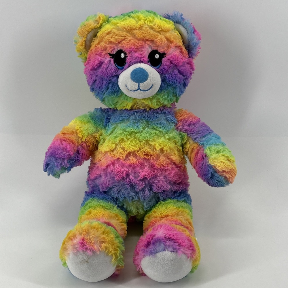Build A Bear Build-A-Bear Plush Rainbow Party Teddy Bear Multi Color 18x13"